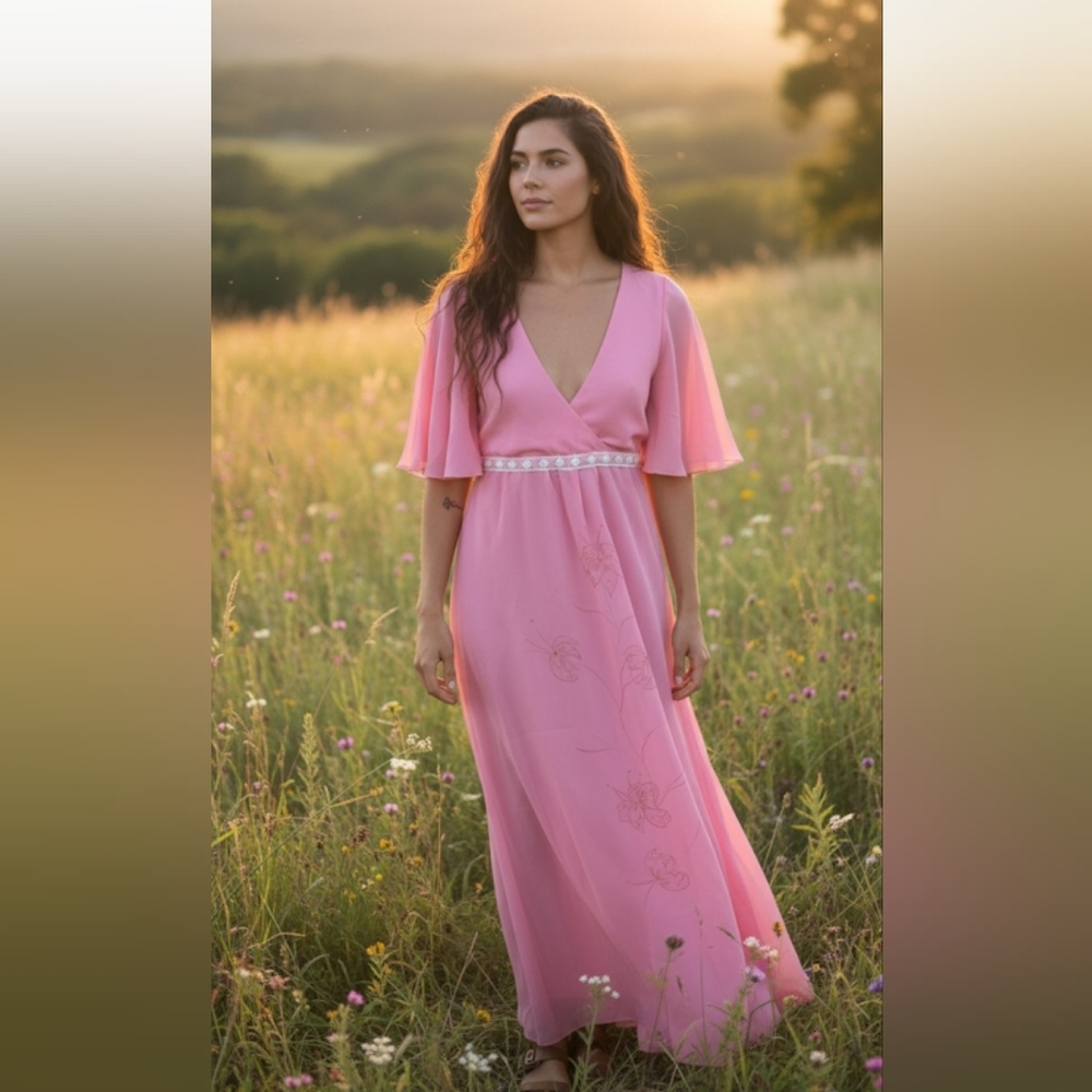 Vintage 70's maxi Night dress size M